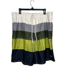 OP men  s lined swim trunks navy white yellow size L 36/38 