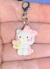 Hello Kitty Charm Zipper Pull  Keychain Add On Clip 