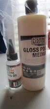 Pouring Masters Gloss Pouring Effects Medium and Silicone Pouring Oil Kit NEW