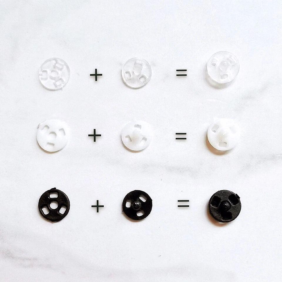 100 Pairs Mini Plastic Snap Button Invisible Buckle Toy Doll Garment Accessories - Image 4 of 4