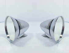 Pair 2 Chrome Gt Racing Rear View Mirrors Bullet Style 4.5 Diameter Jdm