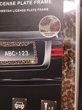 Auto Accessory Cheetah License Plate Framerhinestone Crystal 12 X 6 Nib