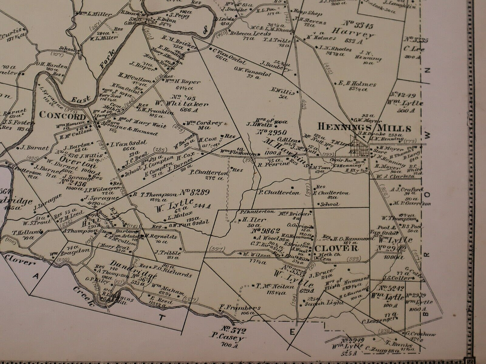 1870 Plat Map WILLIAMSBURGH TOWNSHIP, CLERMONT COUNTY, OHIO CLOVER
