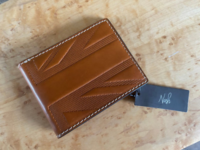 NWT Patricia Nash Castello Mens Billfold Leather Wallet - Union Jack - Sold Out