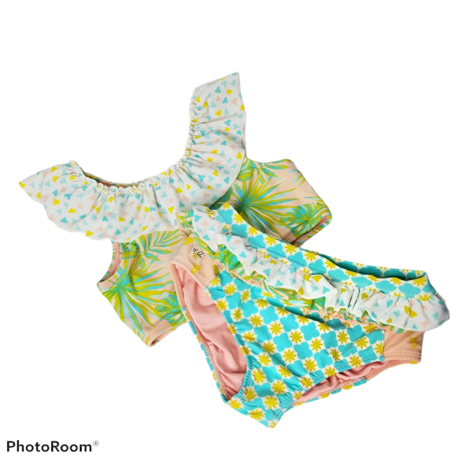 Wildflowers Clothing Sz 10 Palm Springs Swim Set Bathing Suit Bikini Girls #2655