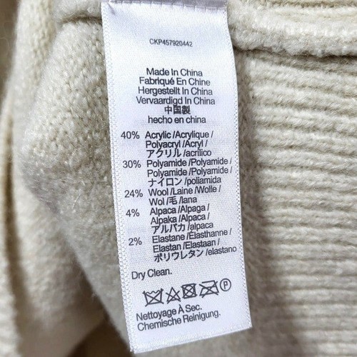 Madewell Size L Dillon Wool/Alpaca Blend Mock Neck Pullover Sweater in Cream - Picture 13 of 15