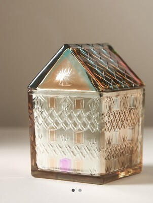 Anthropologie Snowflake House Woody Cedar & Cyprus Cut Glass Candle NEW SOLD OUT