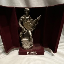 Elvis Presley 25th Anniversary Figurine Silver Tone Collectible (empty)