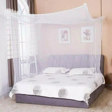 Mosquiteras Verano Casa Con Dosel Cama 4 Postes Las Esquinas Cama Doble Ligera