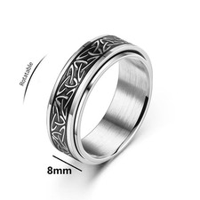 Anti-anxiety Spinner Fidget Rotating Rings Men Women Viking Stainless Steel Ring