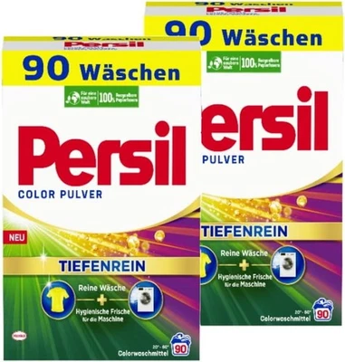 Persil Color Pulver Tiefenrein Colorwaschmittel, bunte & dunkle Wäsche, 2x 90 WL - Bild 1 von 4