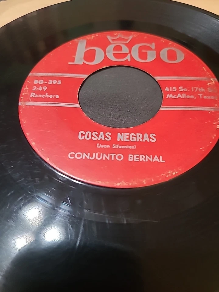 Conjunto Bernal~ Corazon/ Palabras Del Cielo ~ Bego Tejano Tex/Mex 45 RPM Record - Image 3 of 3