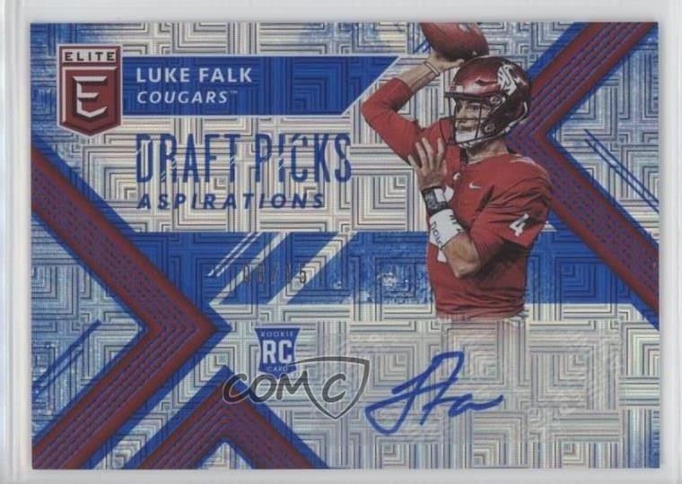 Luke Falk Panini Elite Draft Picks Collegiate #120 Autograph-Aspirations-Blue