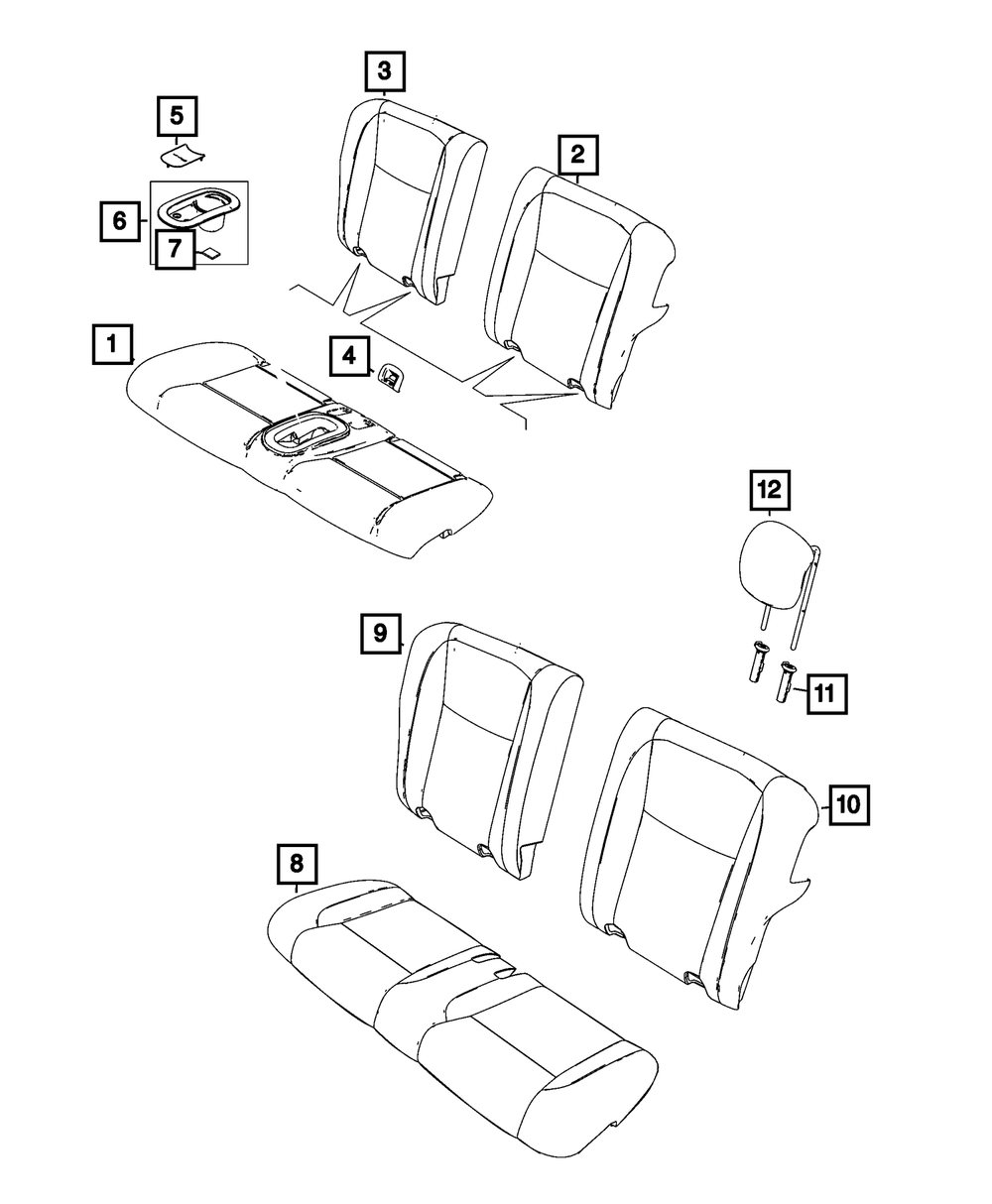 Genuine Mopar Rear Seat Cushion Cover 7VQ94U00AA