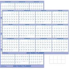 "24""x36"" 2026 Wall Calendar Laminated Wet Dry Erase Reversible Yearly Pla...