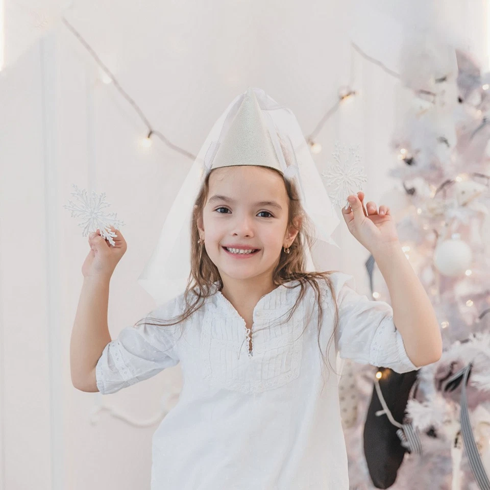  Sombrero cono de fiesta de cumpleaños decorativo lentejuelas cono sombrero foto utilería con tul para Foto 4 de 4