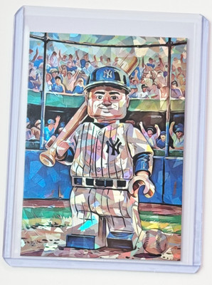 Babe Ruth Limited Edition Artist Signed ''The Minifigure'' Refractor Card 1/1