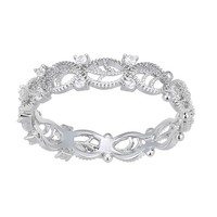 Cavill Silberring Zirkon 12 Steine 925 Sterlingsilber Rundschliff Pav Ring Damen