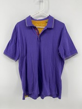 Robert Graham Polo Shirt Mens Size Medium Classic Fit Short Sleeve Purple