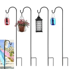 8x Garden Shepherds Crook Hooks for Garden Lights Adjustable Metal Stake Hangers