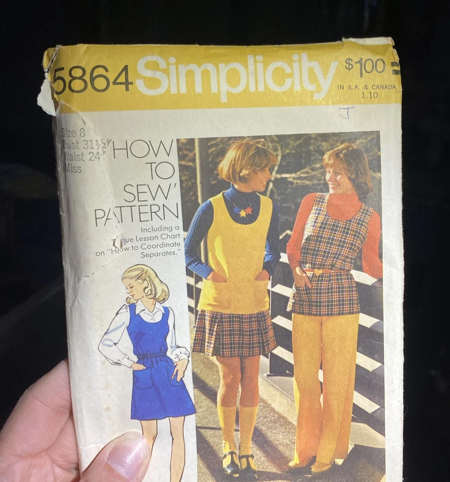 Vintage 70s Simplicity Pattern 5864 Miss Jumper Tunic Styles Sz 8 Bust 31 1/2 - Image 4 of 4
