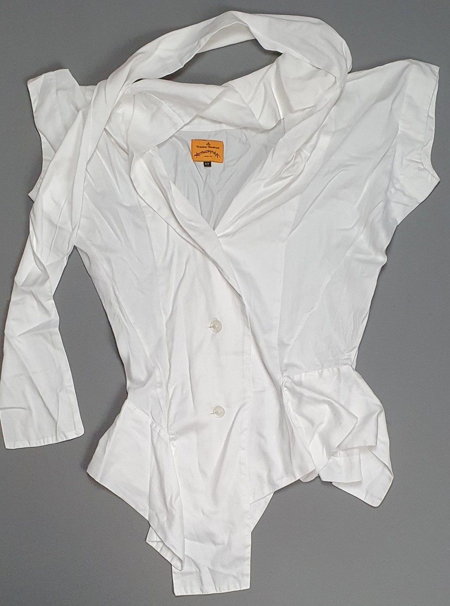 VIVIENNE WESTWOOD ANGLOMANIA 42 / UK 10 White Overiszed Blouse Top