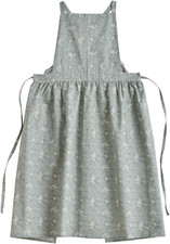 Girls Women Pleated Cotton X Back Aprons Home Kitchen Garden Art Painting Pinafo