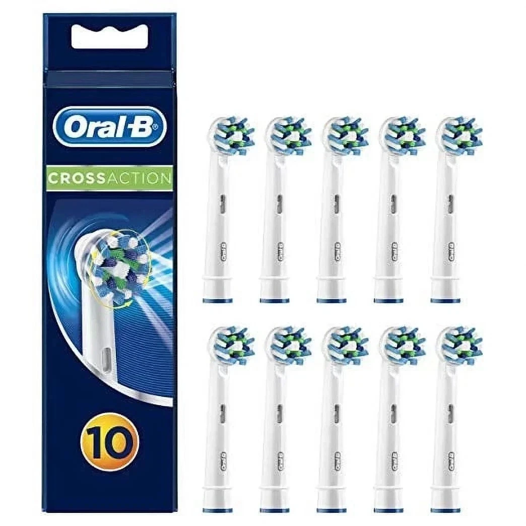 Oral B Cross Action Electric Toothbrush Replacement Brush Heads Refill, 10 Count