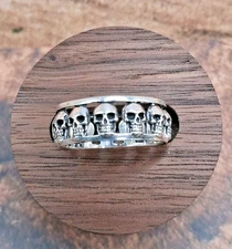 Sterling Silver Skull Ring Size 9.25 Men Or Women Punk Biker Gothic 