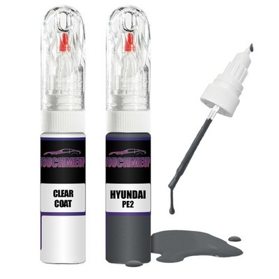 Lackstift für HYUNDAI ECOTRONIC GRAY PE2 + Klarlack Pinsel Kratzer Fix Kit