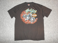 T-SHIRT HANES BEEFY-T 1995 VINTAGE HARLEY DAVIDSON BAD BOY UOMO XL MADE IN USA B3
