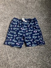 Chubbies Boys Swim Shorts Size L Blue Alligator Print Drawstring Elastic Lined