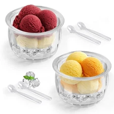 2 Packs Ice Chilled Serving Bowl,Dips on Ice Acrylic Dip Bowl,Dip Chiller Bowl