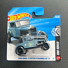 Hot Wheels Rod Squad 1931 Ford Model A Custom 1:64 Blue/Black Unopened JJM11