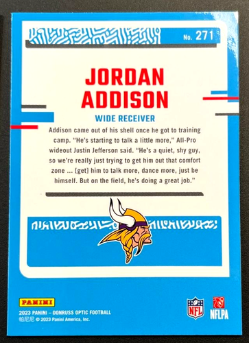 Jordan Addison Rated Rookie - 2023 Panini Donruss Optic - Bild 2 von 2