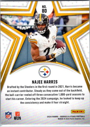 2024 Rookies and Stars #80 Najee Harris - Picture 2 of 2
