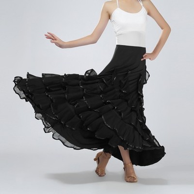 Flamenco Gesellschaftstanz Kostüm Walzer langer Rock Kleid