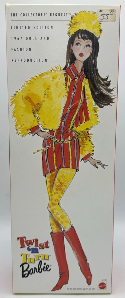 Muñeca Barbie Mattel Twist 'n Turn limitada 1967 reproducción 18941 morena 1997 Foto 2 de 4