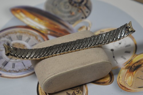 Vintage 13mm BALDWIN 10K Gold Filled Stainless Steel Lady's Watch Band - Picture 4 of 9