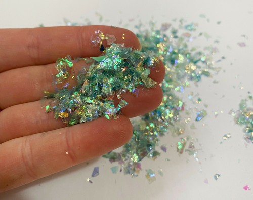 Crushed Broken Glass Nail Art Glitter Premium Mirror Flakes Christmas decor uk - Picture 8 of 19