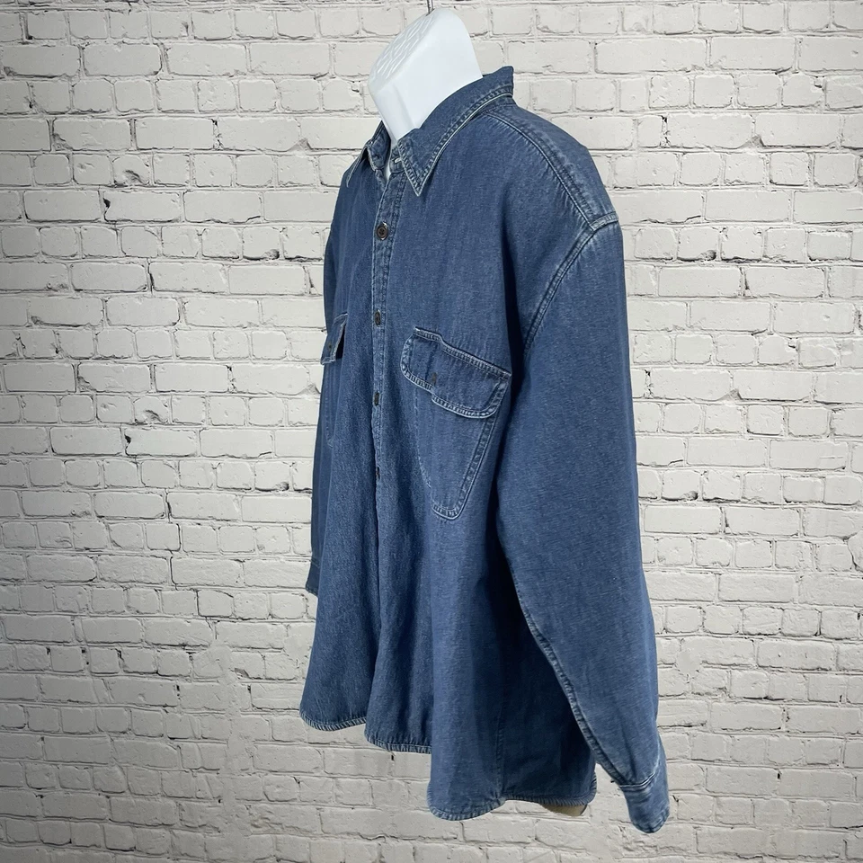 Chaqueta de mezclilla con botones forrada de lana Consensus bolsillos talla XXL Foto 4 de 4