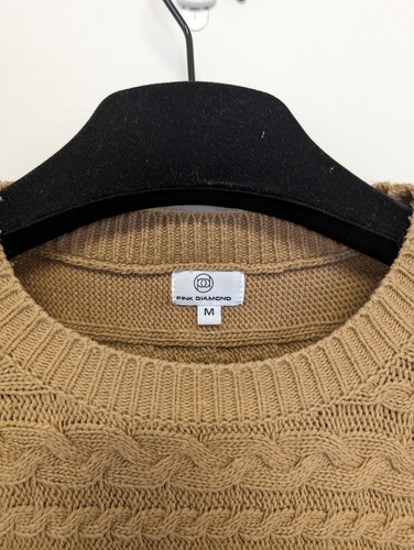 Pink Diamond Womens Winter Knit Jumper Size M Brown Crew Neck Long Sleeve 1305 - Picture 4 of 6