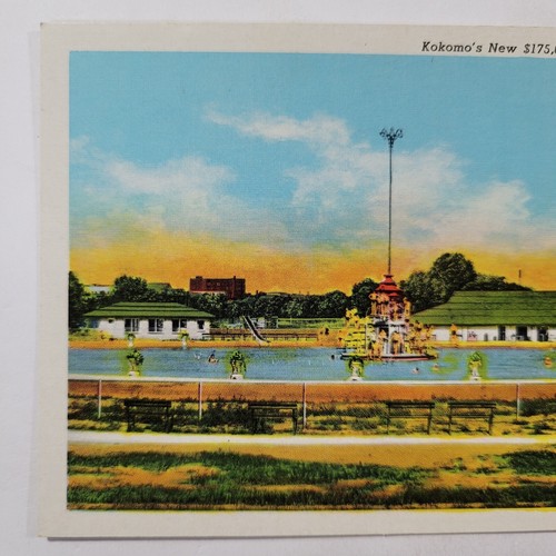 Kokomo's New $175,000 Swimming Pool Indiana IN Vintage Postcard - Picture 2 of 6
