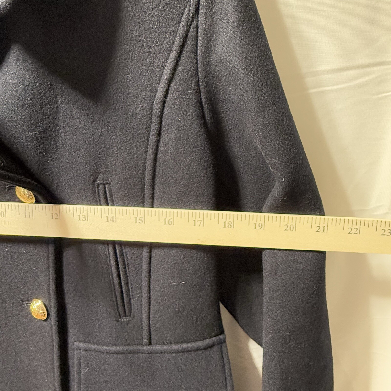 Pendleton Black Wool Blend Double Breasted Peacoa… - image 5