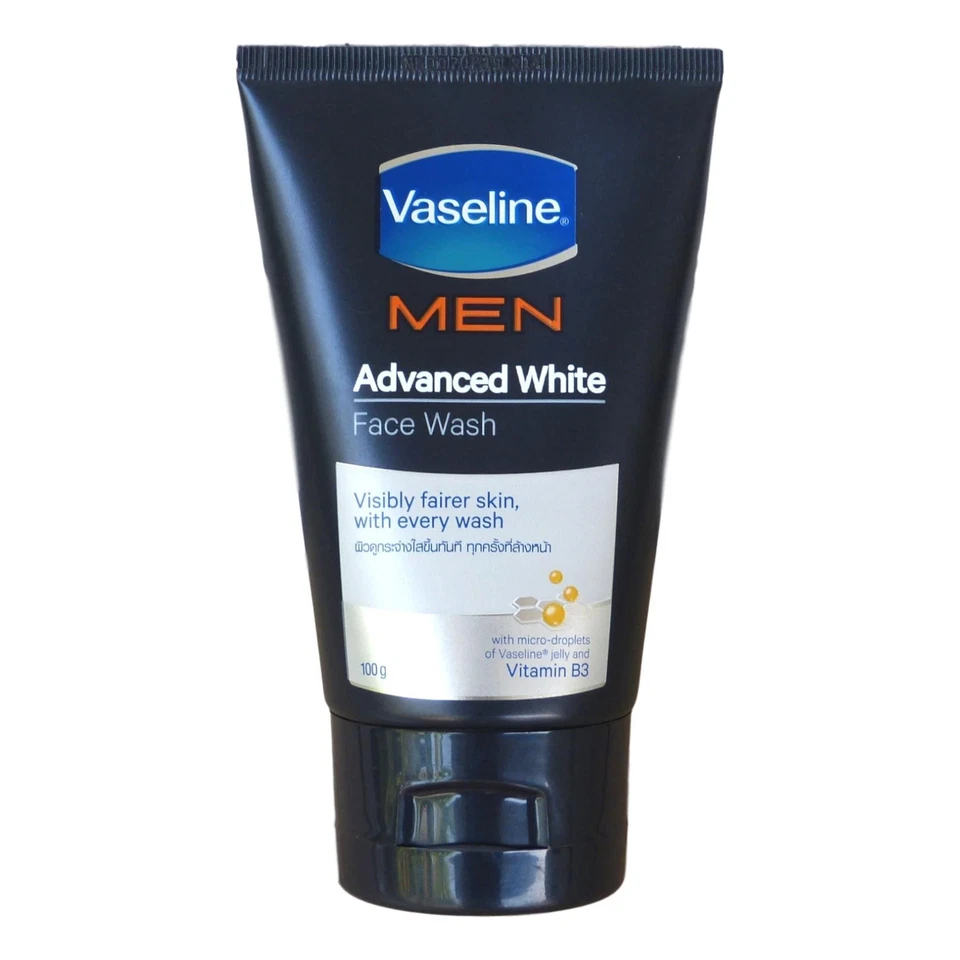 3 x Vaseline MEN Face Wash Advance White Visibly Brighter skin Vitamin B3 100g - Image 2 of 3