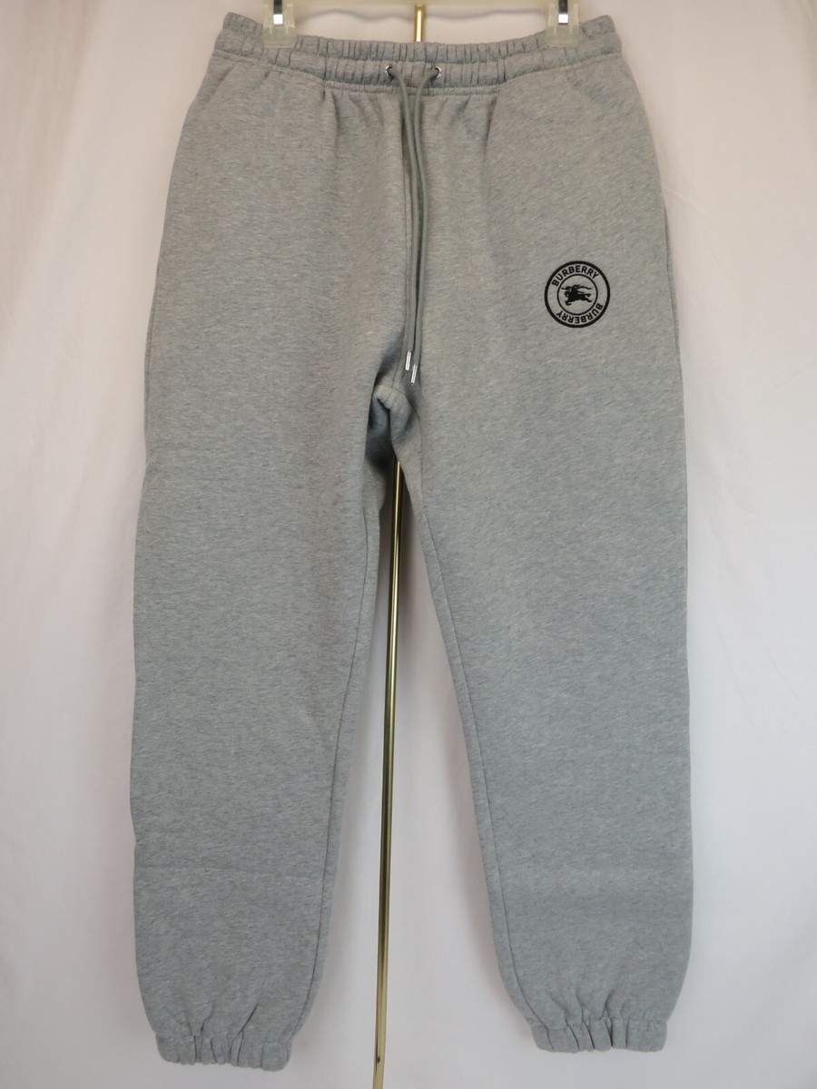 BURBERRY WALFORD GRAY COTTON FLEECE BLACK LOGO INSULATED