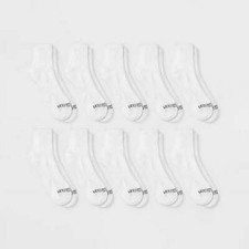 Fruit of the Loom Men's Comfort Stretch Ankle Socks 10pk - White, 10-13