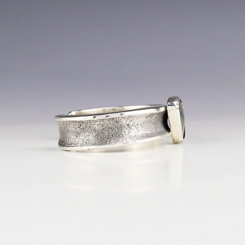 NATIVE AMERICAN NAVAJO STERLING SILVER & AURORA OPAL BRACELET GARY CUSTER - 第 5/7 張圖片