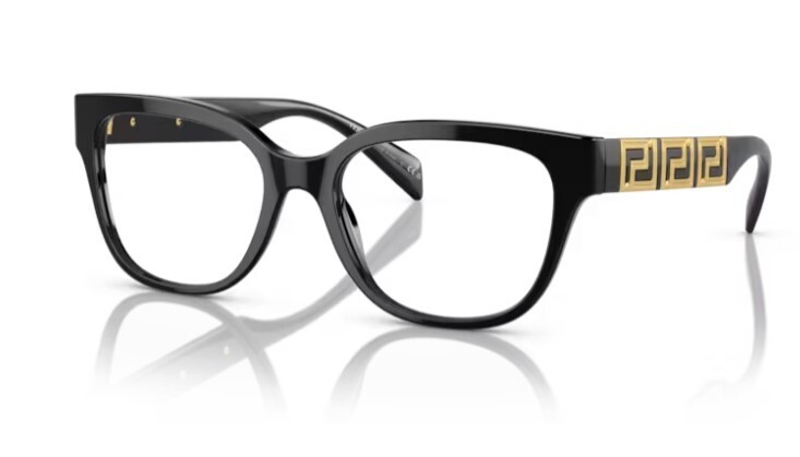 メガネ VERSACE Woman Optical frames Black 0VE3338 GB1 Versace 0VE3338 GB1 Black/ Clear Square 54 MM Women's
