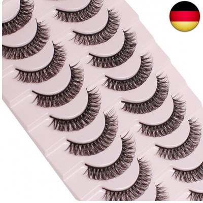 Russian Strip Lashes Wispy Natural D Curl False Lashes Fluffy Natural Look Faux
